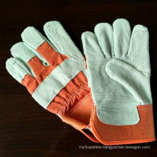 Good Quality Safety Working Single Palm Cow Split Leather Gloves